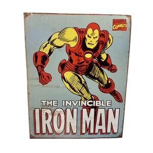 Iron Man Retro Tin Poster, Marvel Comics 2009